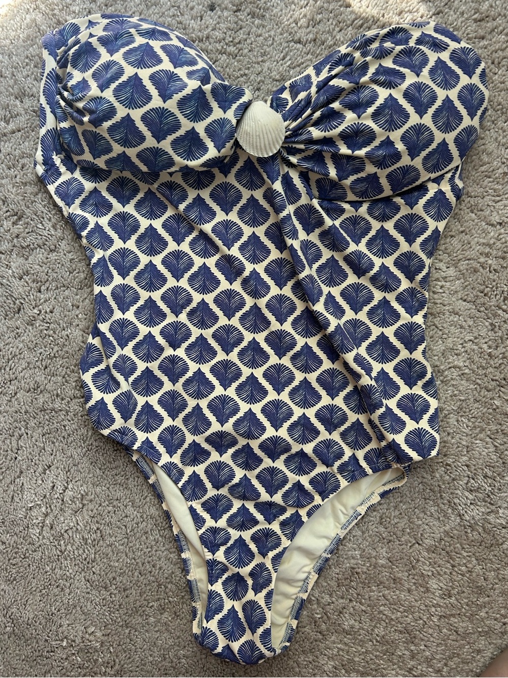 Blue Shell-Print One-Piece Swimsuit